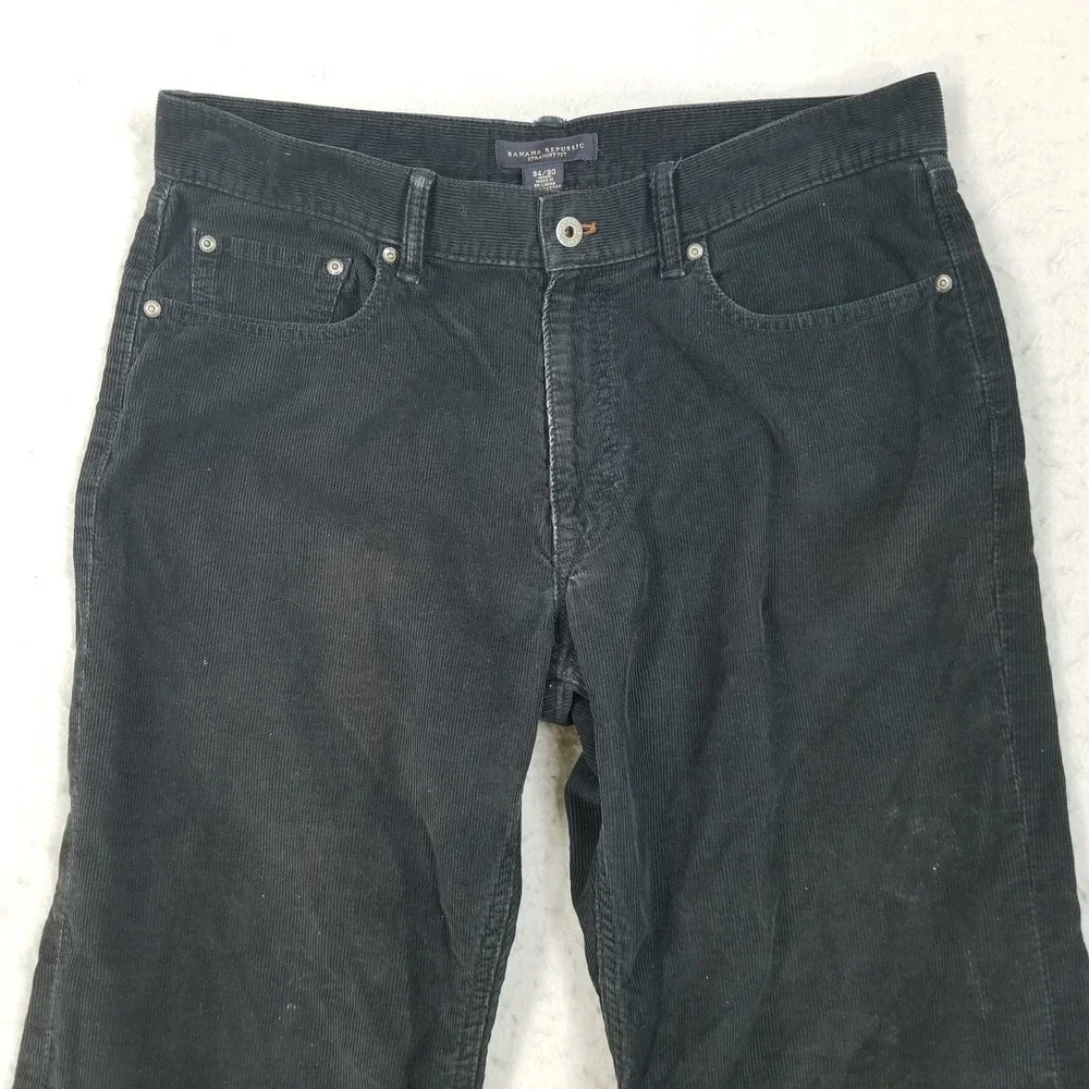 Banana Republic Pants Mens 34x30 Black Corduroy Straight Fit 100% Cotton Cords